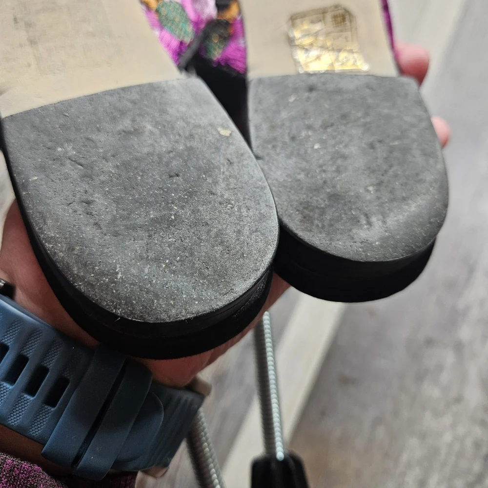 Jeffrey Campbell Mules Size 6 Purple Ravis Embroidered Floral - Picture 7 of 10